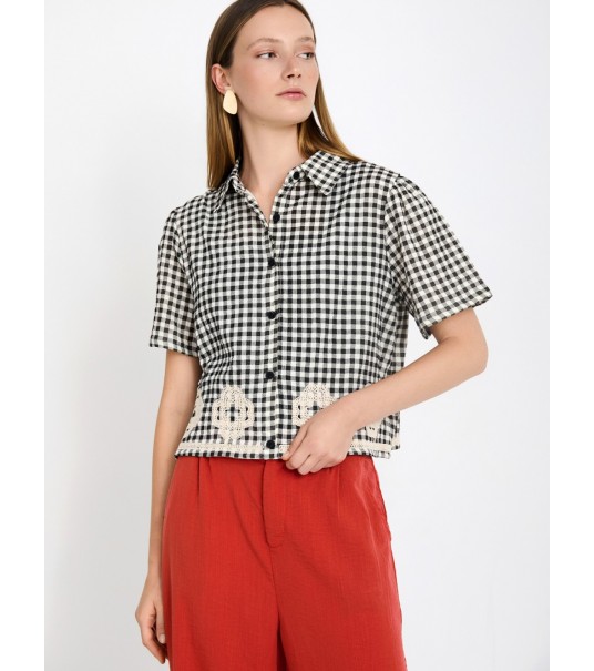 Camisa Vichy Bordada