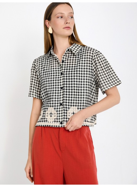 Camisa Vichy Bordada