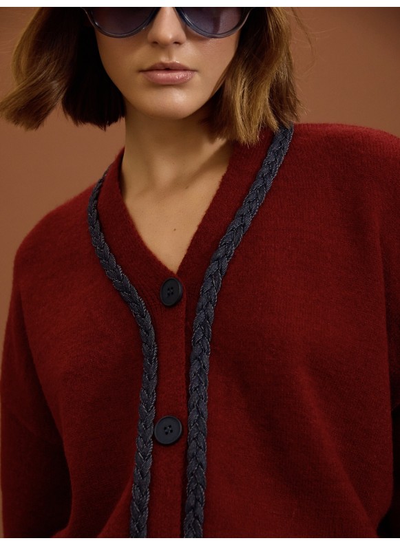 Cardigan denin trenzado