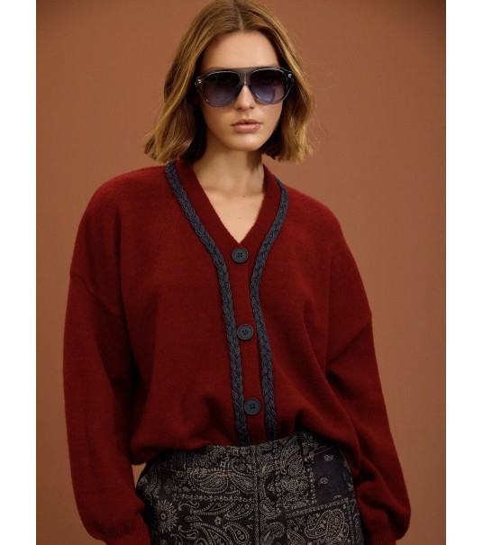Cardigan denin trenzado