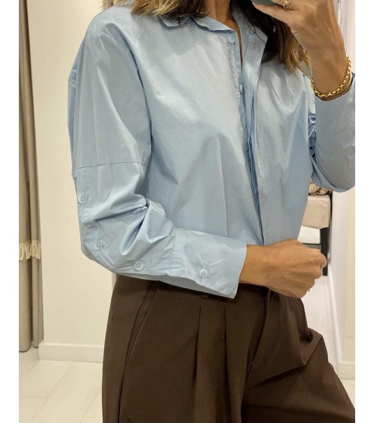 Camisa botones azul
