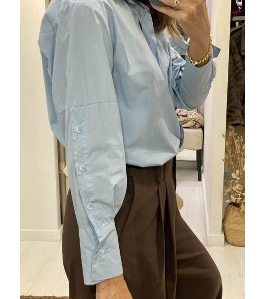Camisa botones azul 2